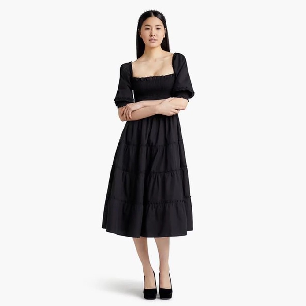 NWT Hill House Nesli Nap Midi Dress Black